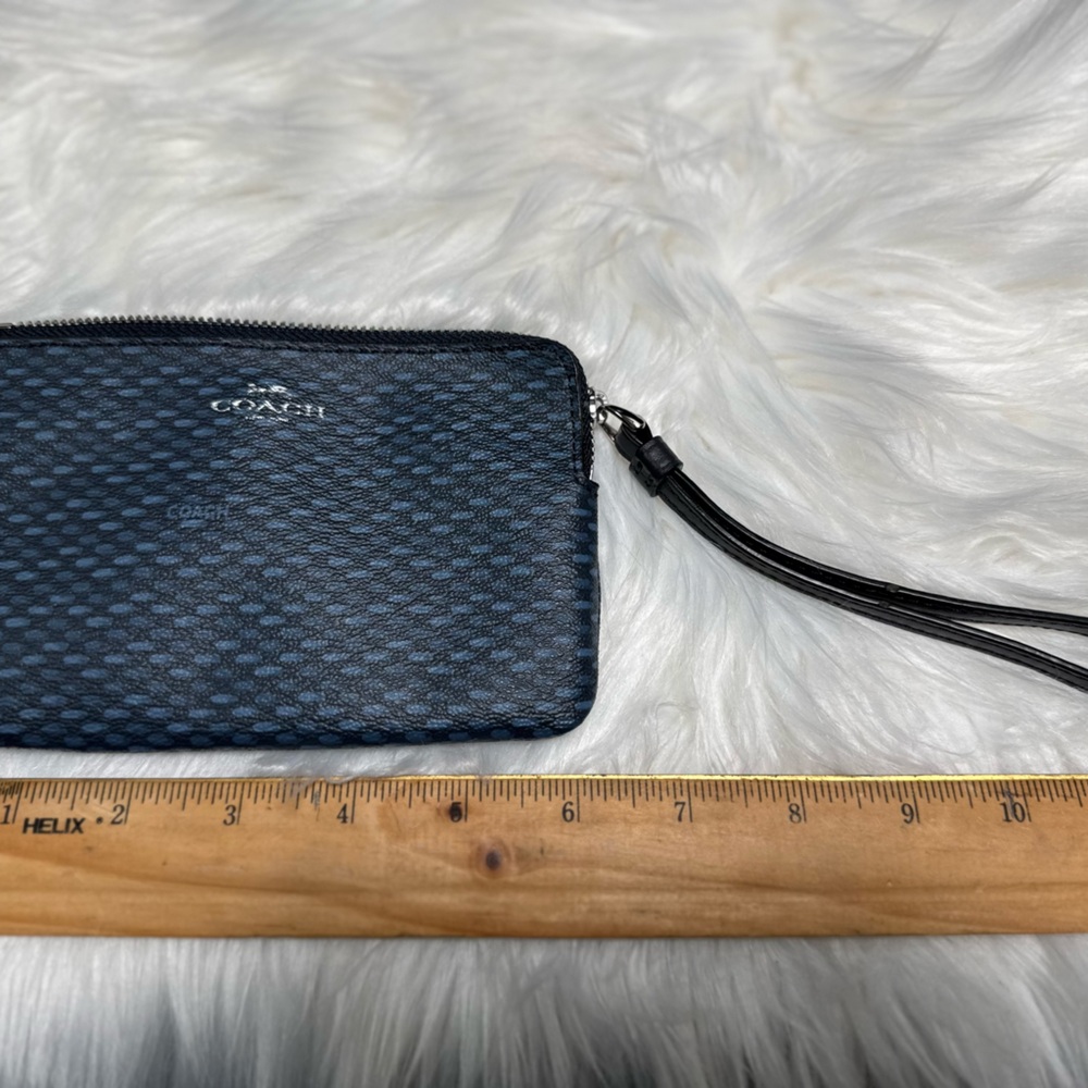 Coach Textured Blue and Black Wristlet